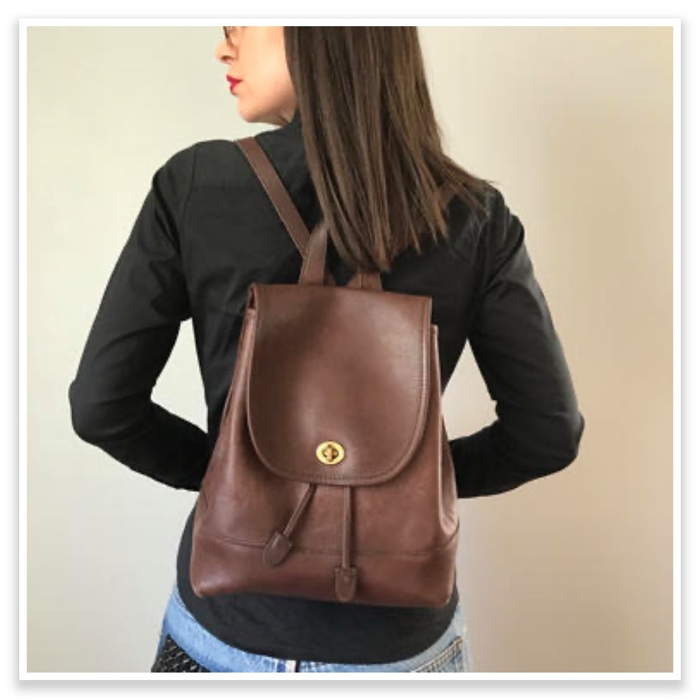 Vintage RARE 90s Coach 9791 Brown Leather Backpack Excellent Vintage Condition